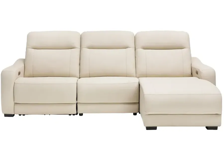 Newport 3-Piece Leather Dual Power Reclining Sectional with Right Arm Facing Chaise-112