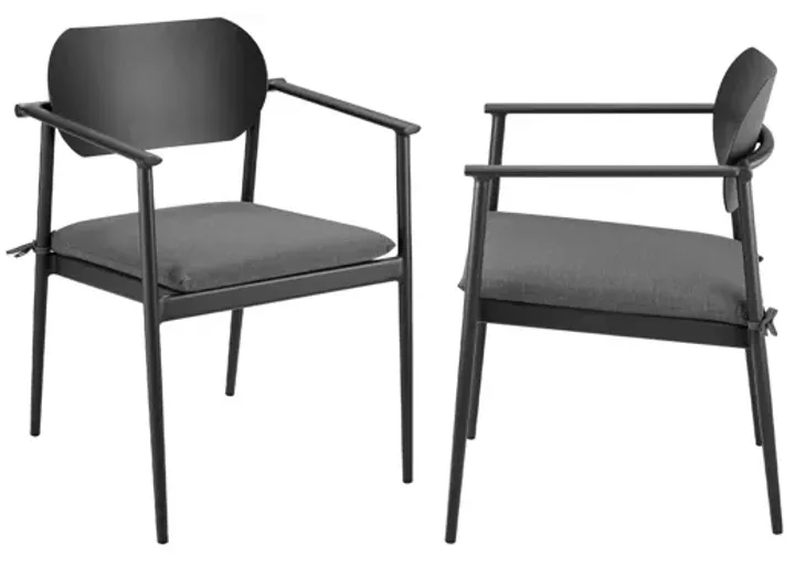 Aeris Stackable Outdoor Patio Aluminum Dining Armchair Set of 2-22