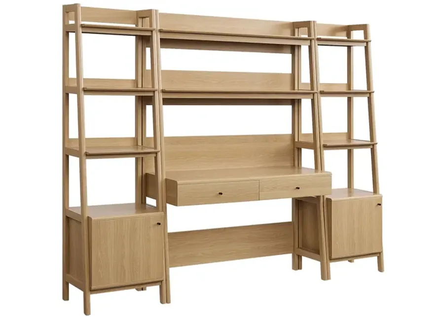 Bixby 3-Piece Wood Office Desk and Bookshelf-90