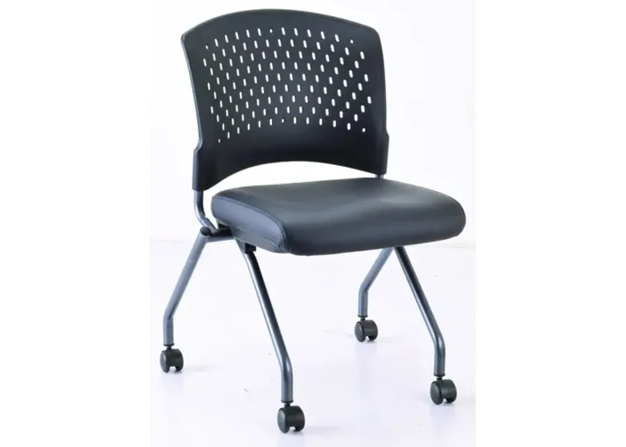 Perch Armless Nesting Chair with Casters, Titanium Frame-23 1 77358-perch-armless-nesting-chair-with-casters-titanium-frame-23-1.webp