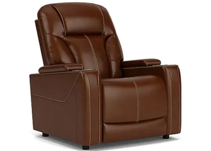 Front Row Brown Leather Triple Power Theater Recliner-36