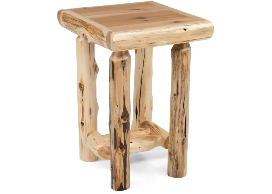 Cedar Log Open Nightstand