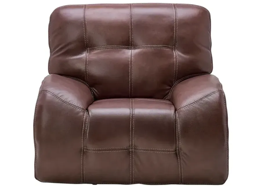 Jaxon Brown Leather Dual Power Recliner-44