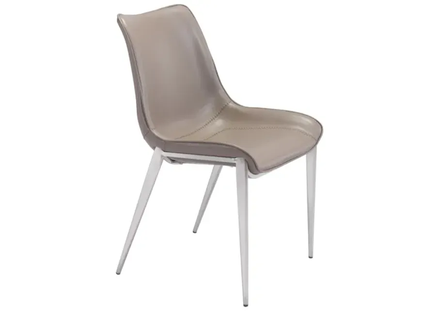 Magnus Dining Chair (Set of 2) Brown & Silver-21