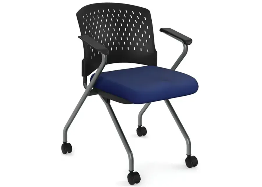 OfficeSource | Perch | Nesting Chair with Arms and Casters - Fabric-24