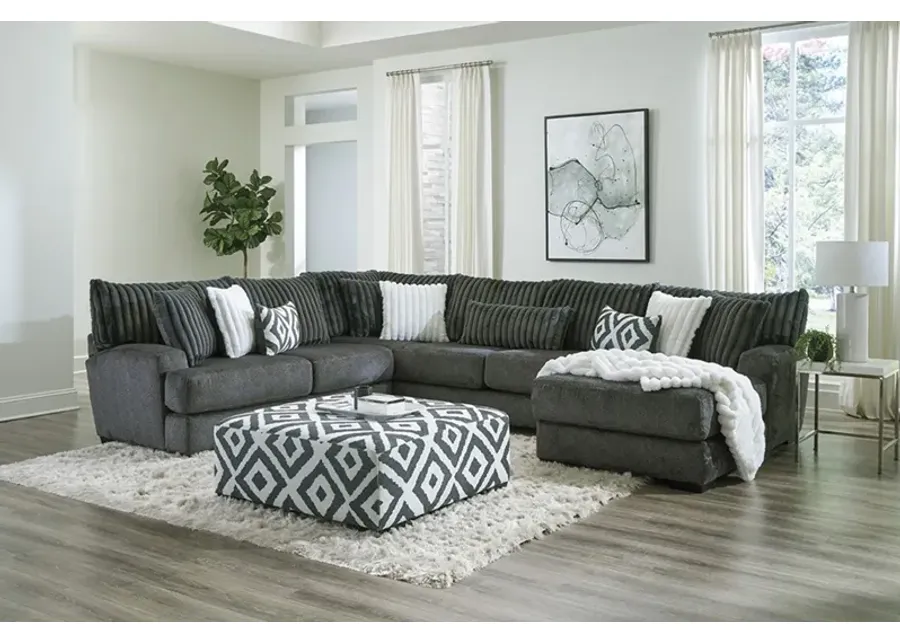 Chloe Gunmetal 3-Piece Sectional with Right Arm Facing Chaise-141