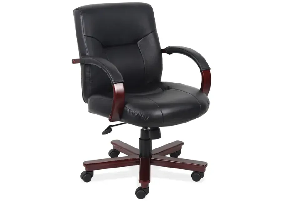 Spencer Executive Mid Back w/Mahogany Frame & Base-27