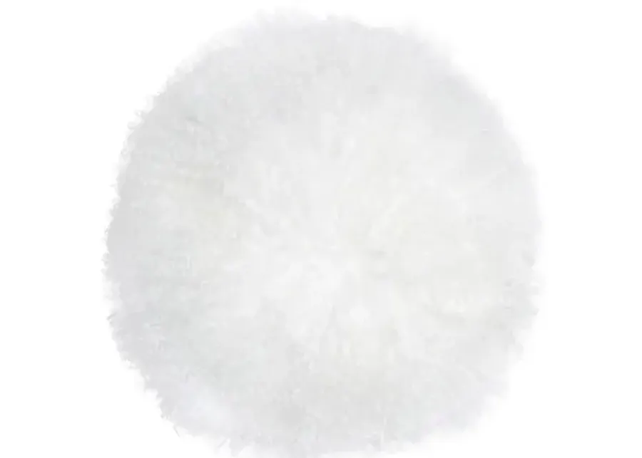 New Zealand White Sheepskin 16" Round Pillow-16