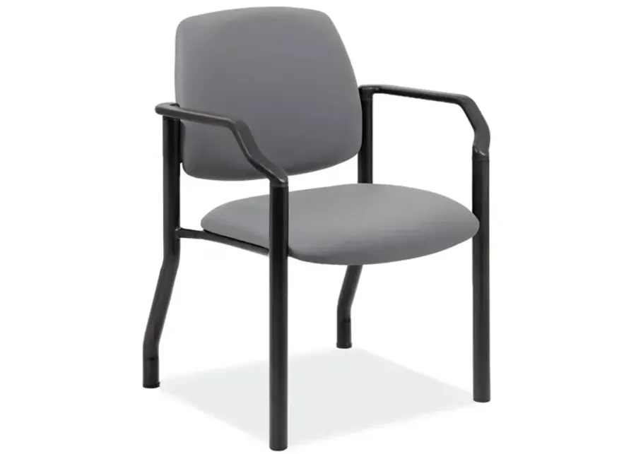 Big & Tall Guest Chair with Arms and Black Frame - 22''W-22