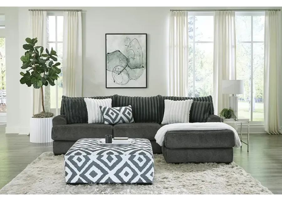 Chloe Gunmetal 2-Piece Sectional with Right Arm Facing Chaise-113