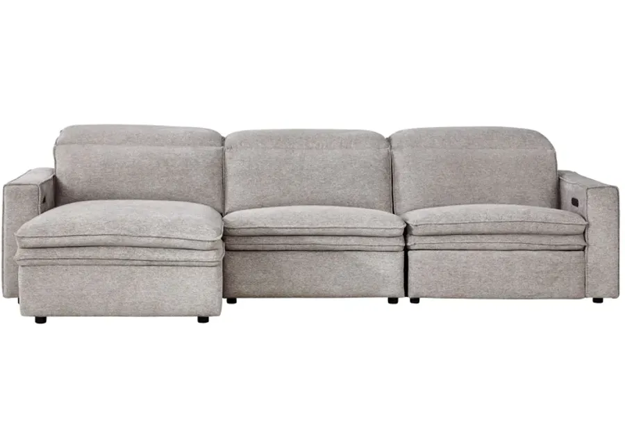 Salvator Street 3-Piece Dual Power Reclining Sectional with Left Arm Facing Chaise-135