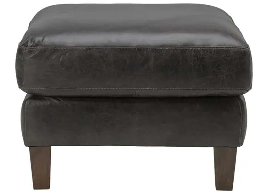 Waco Grey Leather Ottoman-26