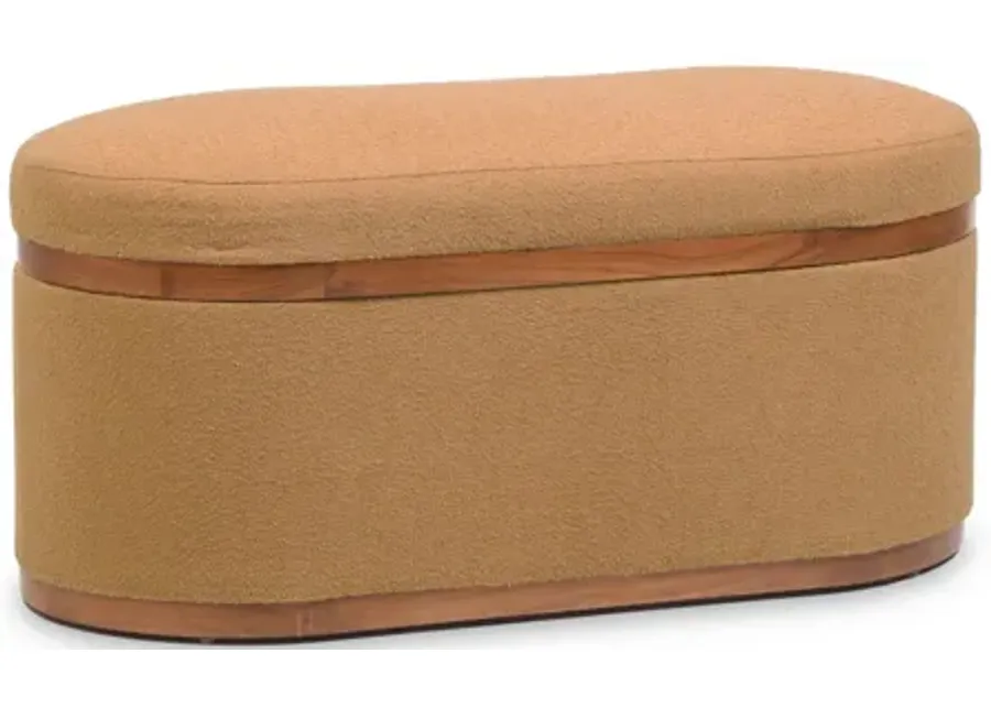Olivier Peach Boucle Oval Storage Ottoman-41