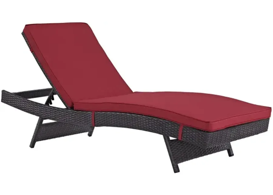 Convene Outdoor Patio Chaise in Espresso Red-27