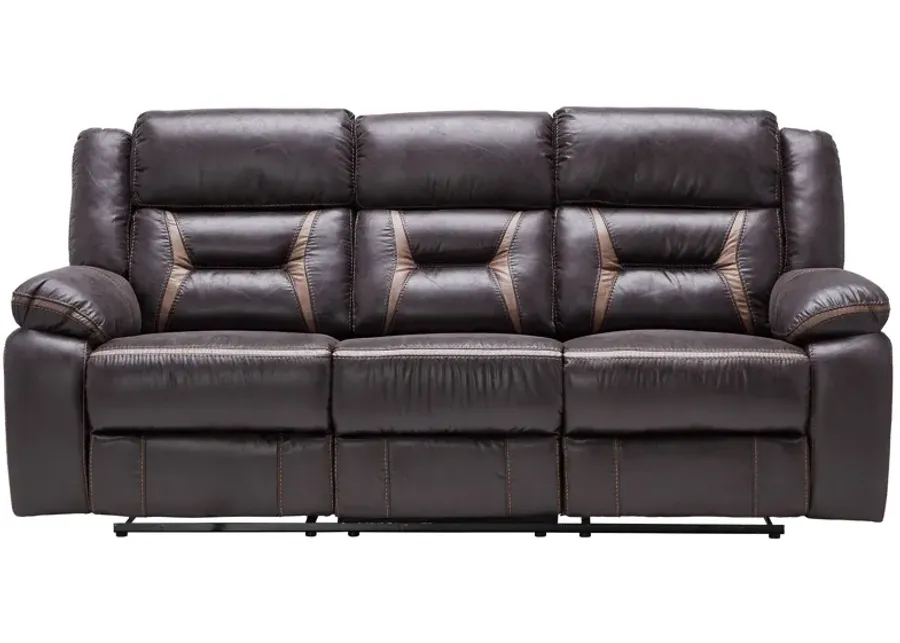 Duke Chocolate Reclining Sofa-87