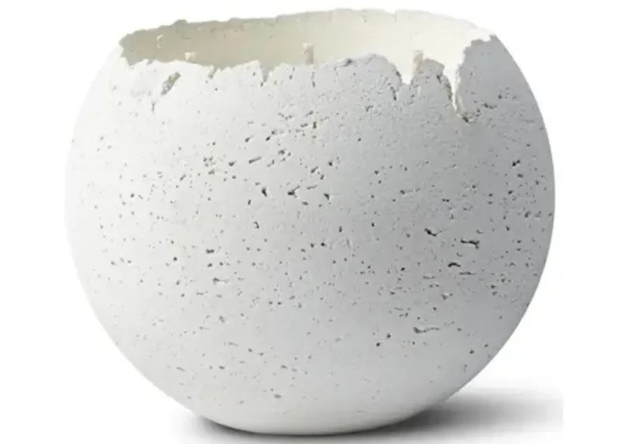 Medium White Orbis Concrete Candle-3