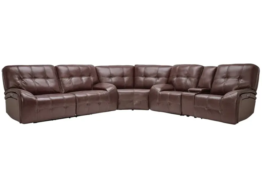 Jaxon Brown 3-Piece Leather Dual Power Reclining Sectional-131