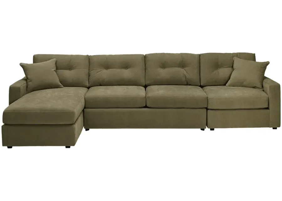 ModularOne Moss 3-Piece Sleeper Sofa with Left Arm Facing Chaise