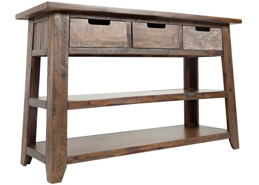 Castered Sofa Table with 3 Drawers-50
