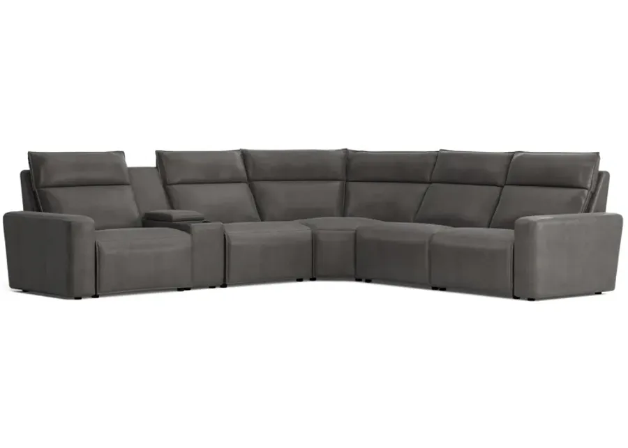 ModularTwo Grey 6-Piece Dual Power Reclining Sectional-135