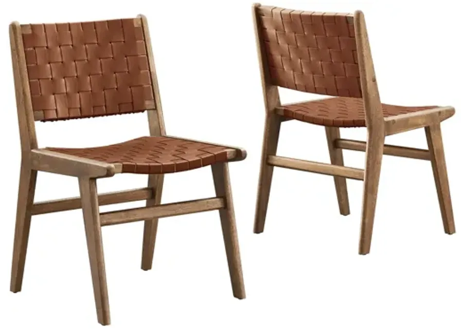 Saoirse Faux Leather Wood Dining Side Chair - Set of 2-20
