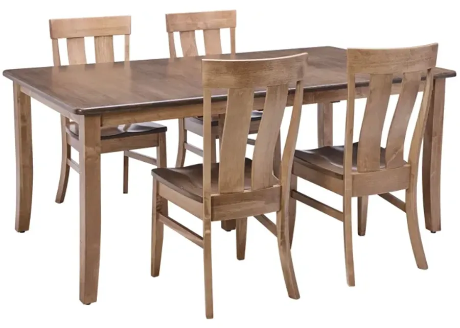 Harvest Sable Extendable Dining Table + 4 Chairs by Daniel's Amish