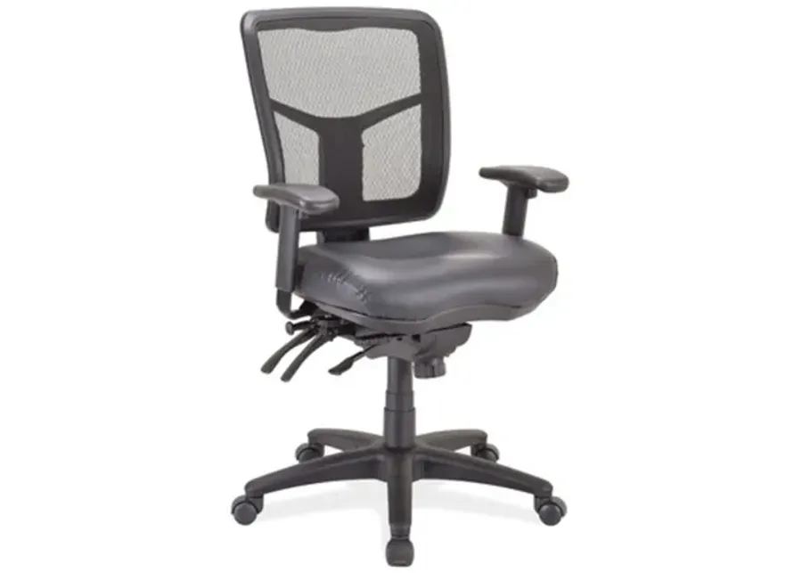 OfficeSource | CoolMesh | Multi Function, Mid Back Chair with Seat Slider and Black Frame-26