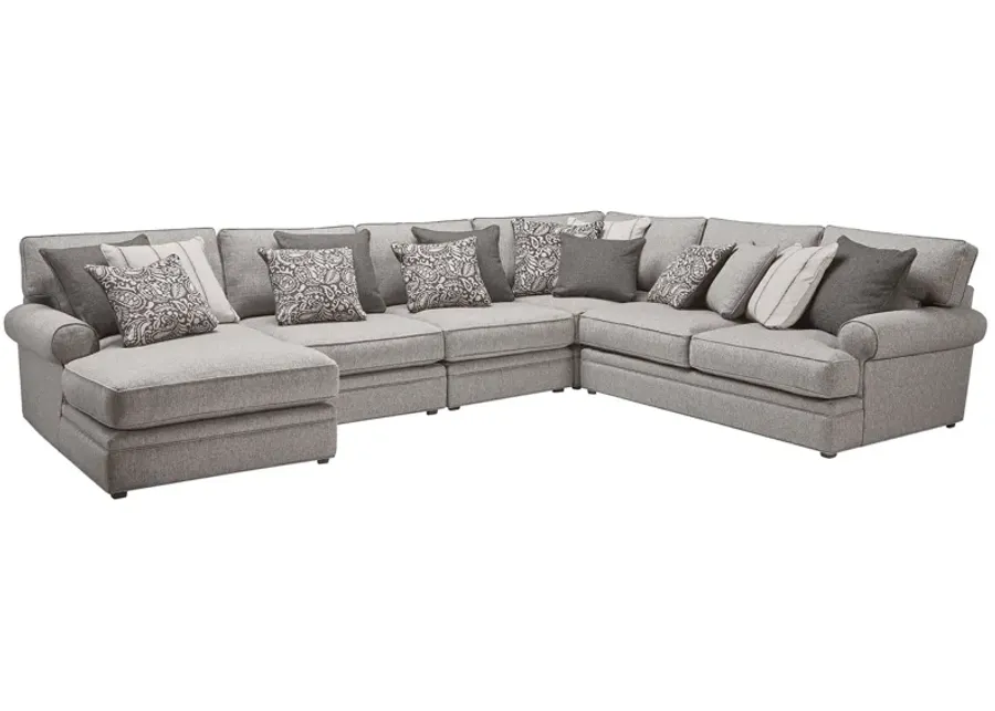 Lincoln Stone 5-Piece Sectional with Left Arm Facing Chaise-163