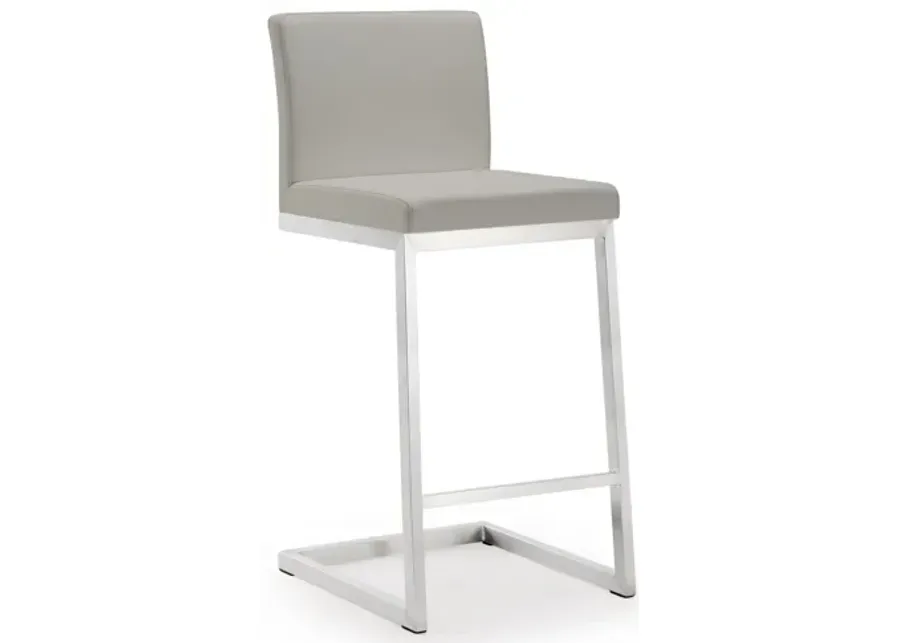 Parma Light Grey Stainless Steel Counter Stool (Set of 2)-15