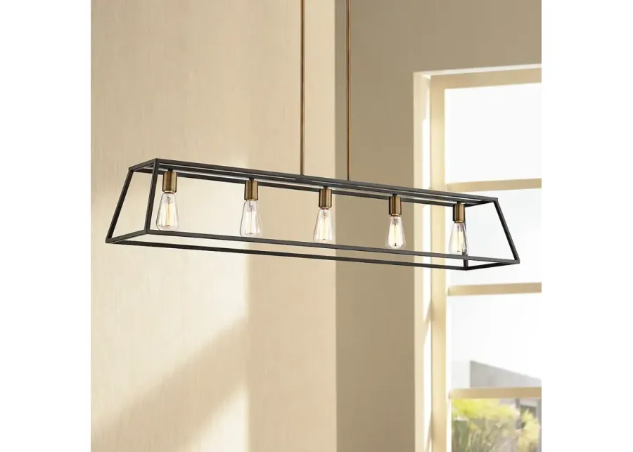 Hinkley Fulton 50" Wide Bronze Island Linear Chandelier-brown
