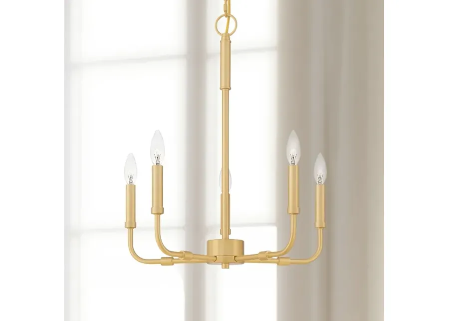 Quoizel Abner 18" Wide Aged Brass 5-Light Candelabra Chandelier-gold