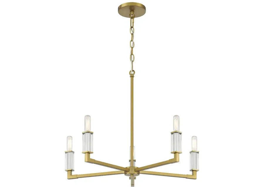 Vantage Oro District 5-Light Soft Brass Chandelier-gold