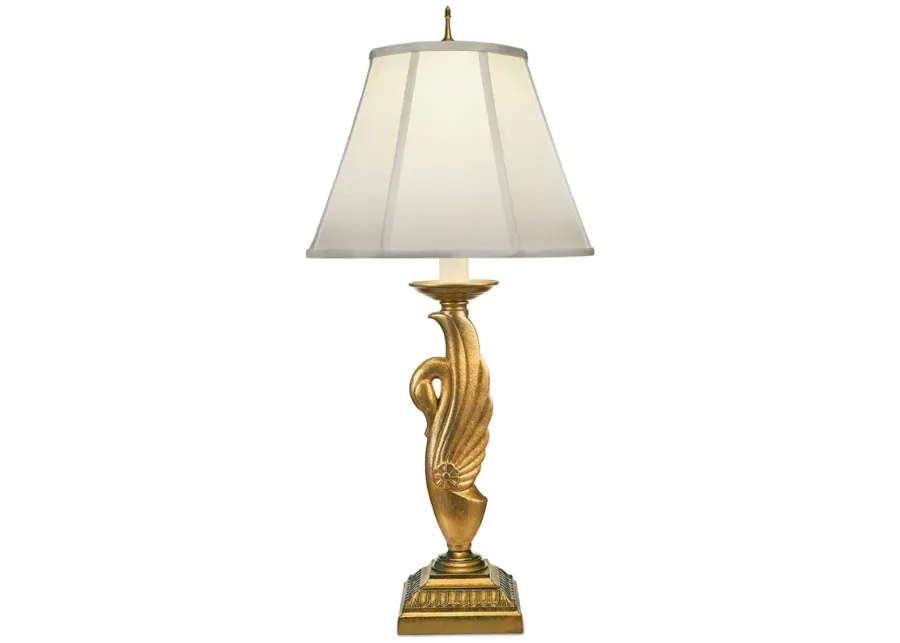 34" H French Gold Swan TL-gold
