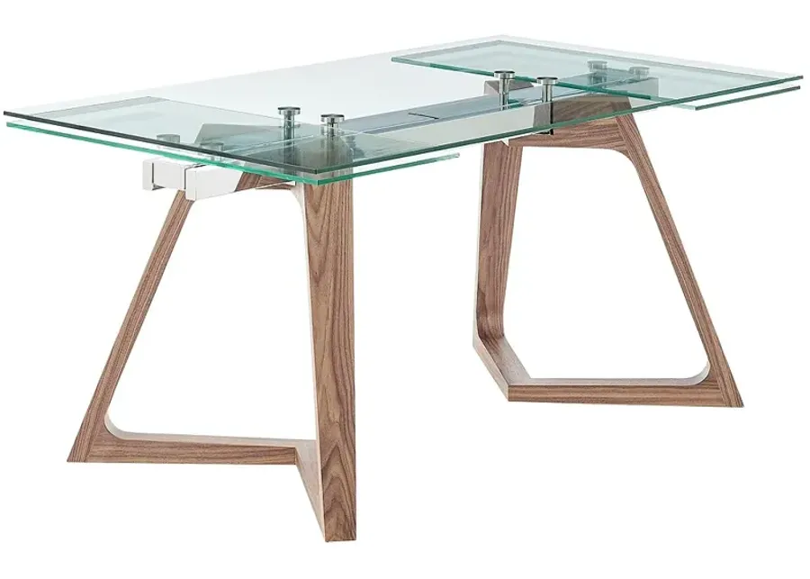 Donar 94 1/2" Wide Walnut Extension Dining Table-silver
