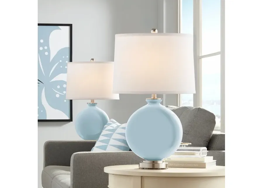 Color Plus Carrie 26 1/2" Vast Sky Blue Table Lamps Set of 2-silver