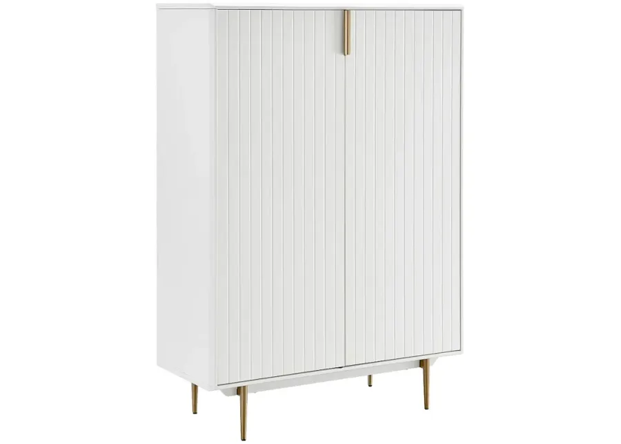 Norna 39 1/2" Wide White Lacquered Wood 2-Door Cabinet-white