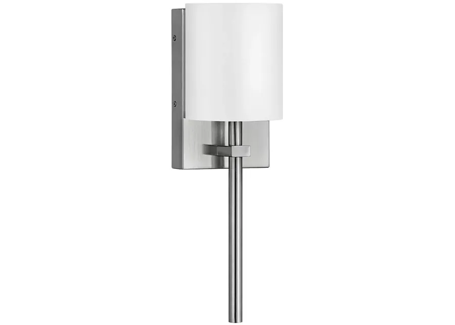 Avenue 8 1/2" High Nickel with White Shade Wall Sconce-silver