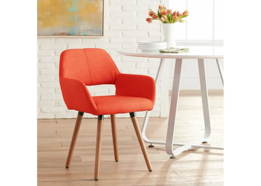 55 Downing Street Nelson Orange Fabric Mid-Century Modern Dining Chair