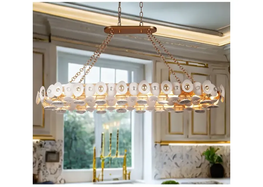 Metropolitan NIU 14-Light Fawn Gold Island Chandelier-gold