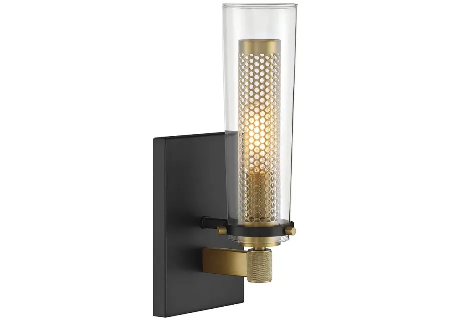Minka Lavery Emmerham 12"H Coal and Soft Brass Wall Sconce-gold