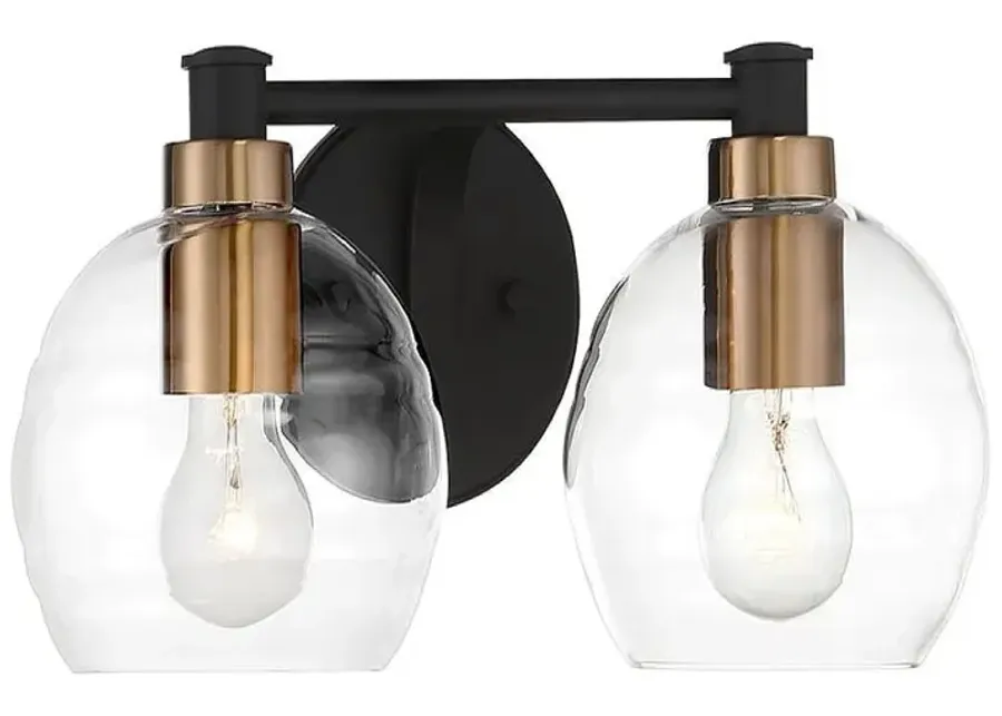 Minka Lavery Keyport 2 Light Sand Coal and Brushed Brass Bath-black
