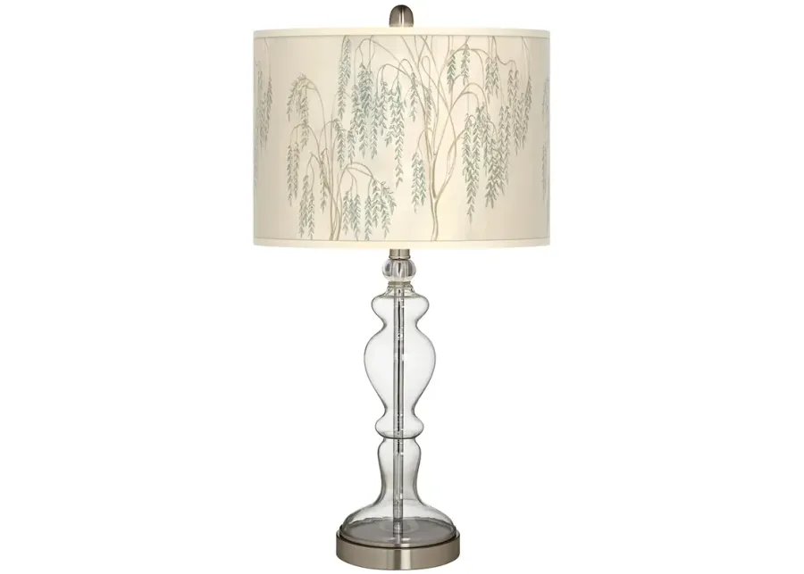 Weeping Willow Giclee Apothecary Clear Glass Table Lamp-silver