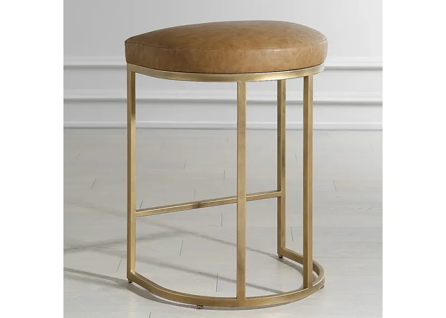Noble Park Nova 26 1/4" Rich Camel and Brass Counter Stool-gold