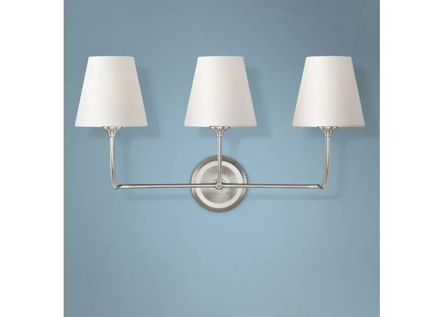Crystorama Sylvan 23 1/4"W Brushed Nickel 3-Light Bath Light-silver