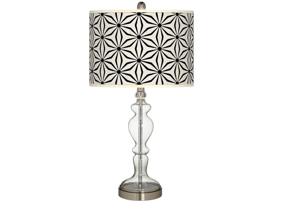 Kaleidoscope Flowers Giclee Apothecary Clear Glass Table Lamp-silver