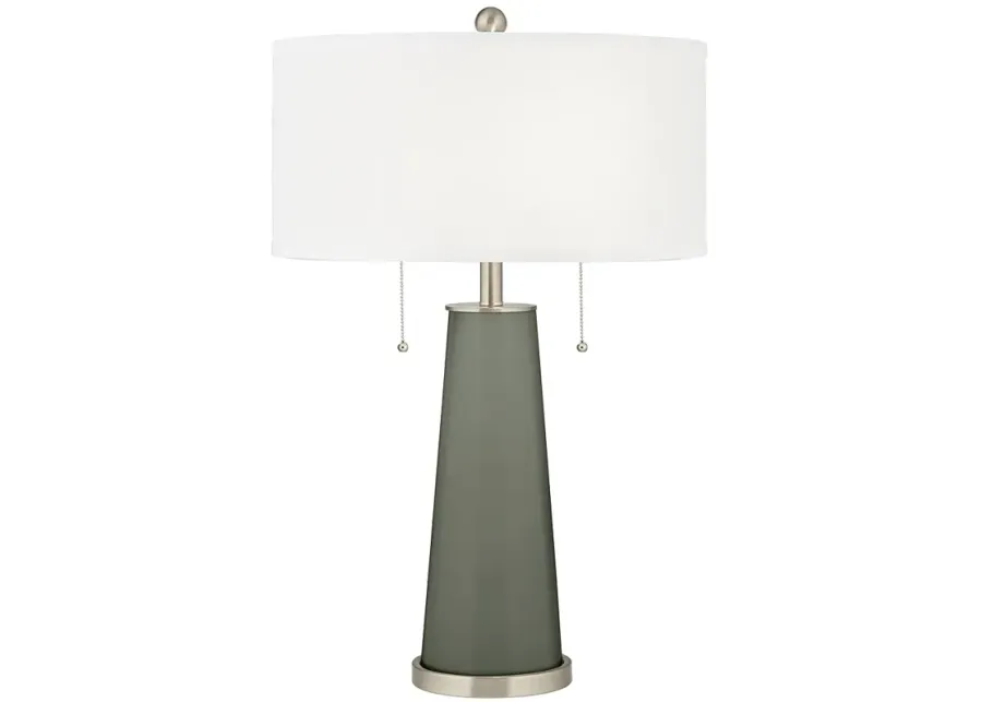 Color Plus Peggy 29 3/4" Pewter Green Glass Table Lamp-green