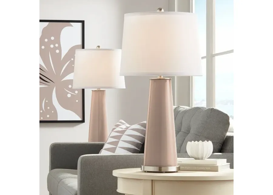 Italian Coral Leo Table Lamp Set of 2-silver