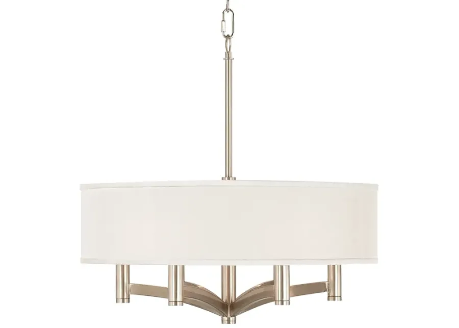 Possini Euro Ava 20" Wide Cream Textured 6-Light Nickel Chandelier-silver