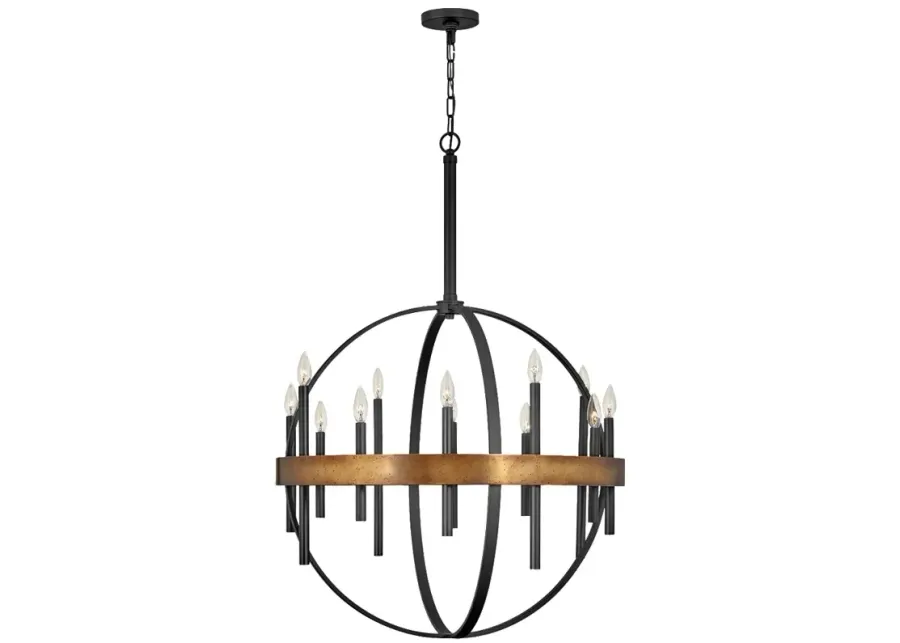 Hinkley Wells 30" Wide Black Brass 12-Light Orb Chandelier-black