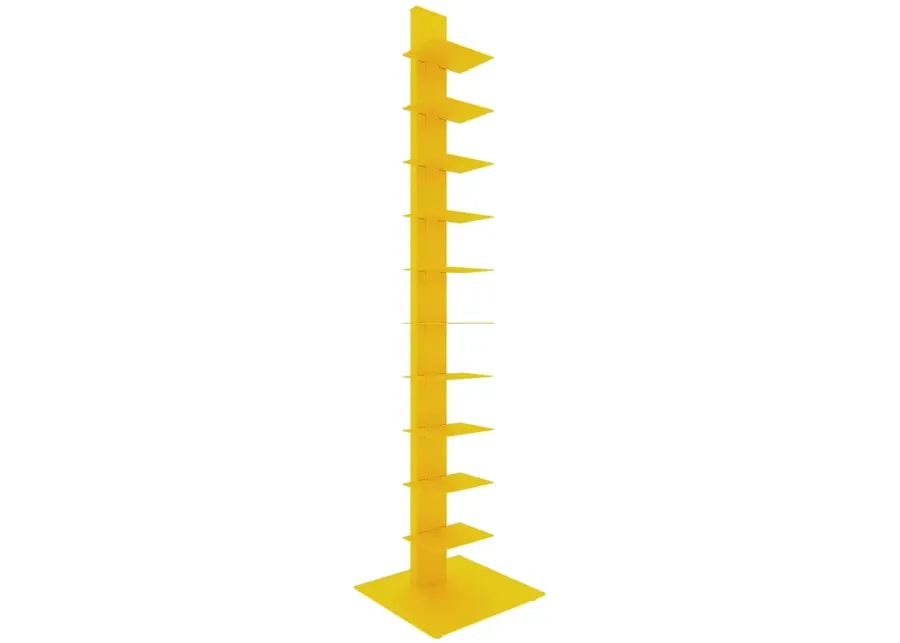 Sapiens 13 3/4" Wide Yellow Metal 10-Shelf Bookcase Tower-yellow